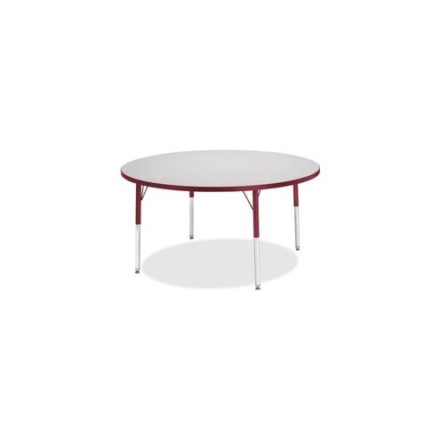 Berries Toddler Height Color Edge Round Table - Laminated Round, Red Top - Four Leg Base - 4 Legs - 1.13" Table Top Thickness x 48" Table Top Diameter - 15" Height - Assembly Required - Powder Coated