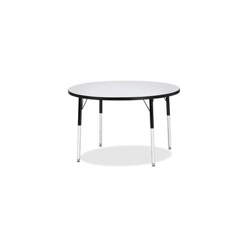 Berries Adult Height Color Edge Round Table - Black Round, Laminated Top - Four Leg Base - 4 Legs - 1.13" Table Top Thickness x 42" Table Top Diameter - 31" Height - Assembly Required - Powder Coated