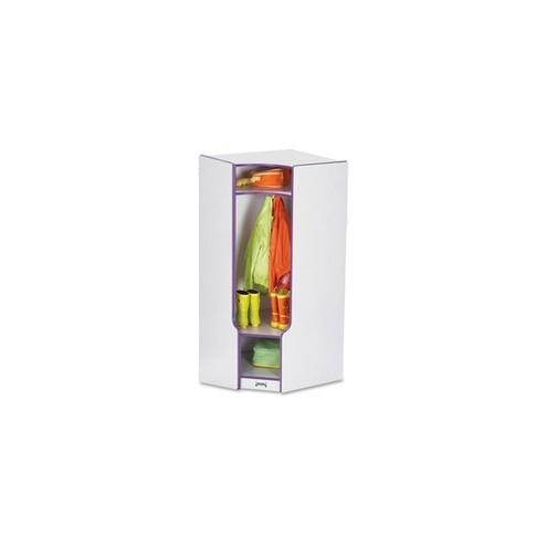 Rainbow Accents 3-double Hooks Step Corner Coat Locker - 50.5" Height x 24" Width x 17.5" Depth - Purple - 1Each