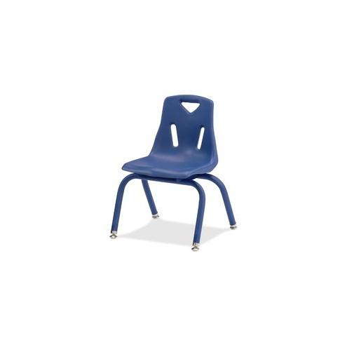 Jonti-Craft Berries Plastic Chair with Powder Coated Legs - Steel Frame - Four-legged Base - Blue - Polypropylene - 16.5" Width x 13.5" Depth x 19.5" Height - 1 Each