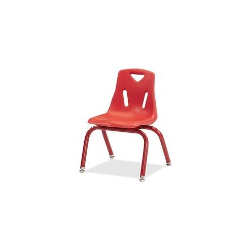 Jonti-Craft Berries Plastic Chair with Powder Coated Legs - Steel Frame - Four-legged Base - Red - Polypropylene - 16.5" Width x 13.5" Depth x 19.5" Height - 1 Each