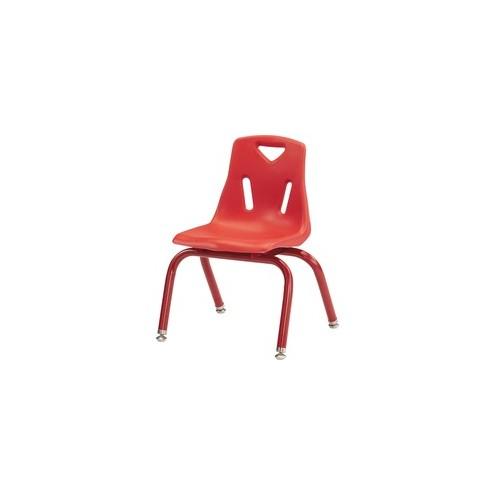 Jonti-Craft Berries Plastic Chair with Powder Coated Legs - Steel Frame - Four-legged Base - Red - Polypropylene - 16.5" Width x 14" Depth x 21.5" Height - 1 Each