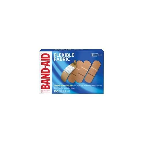 Band-Aid Flexible Fabric Adhesive Bandages - 1" - 1200/Carton - 100 Per Box - Beige - Fabric