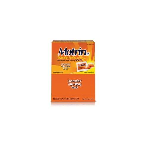 Motrin Ibuprofen Pain Reliever - For Headache, Muscular Pain, Backache, Toothache, Arthritis, Common Cold, Menstrual Cramp, Fever - 50 / Box - 2