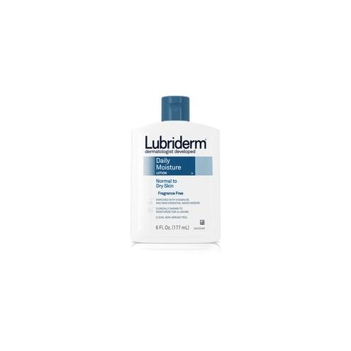 Lubriderm Daily Moisture Skin Lotion - Lotion - 6 fl oz - Non-fragrance - Flip Top Dispenser - For Dry Skin - Applicable on Hand and Body - Fragrance-free, Moisturising, Non-greasy - 1 Each