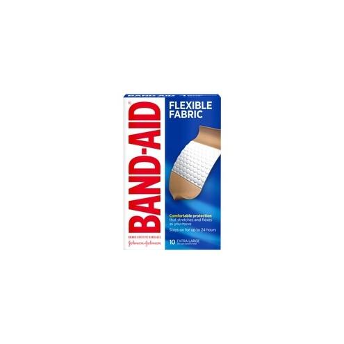 Band-Aid Flex Extra Large Bandages - 1.25" x 4" - 10/Box - Tan
