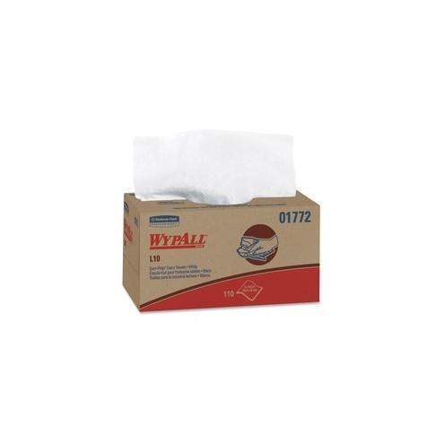 Wypall L10 Sani-Prep Dairy Towels - 1 Ply - White - Absorbent - For Multipurpose - 110 Quantity Per Box - 18 / Carton