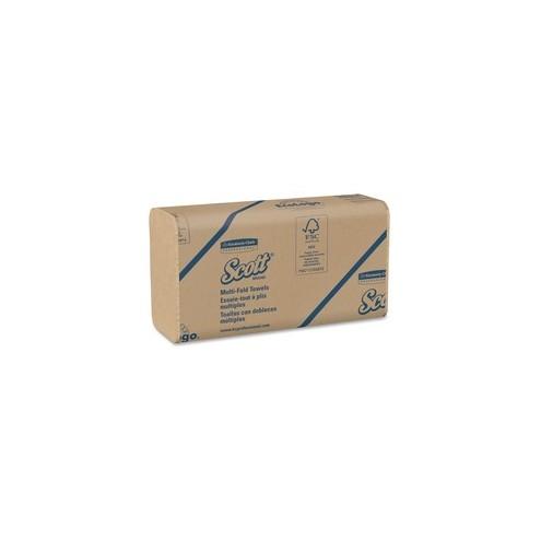 Scott Recycled Multi-fold Towels - 1 Ply - 9.50" x 9.40" - Brown - Absorbent, Eco-friendly - 250 Quantity Per Pack - 16 / Carton