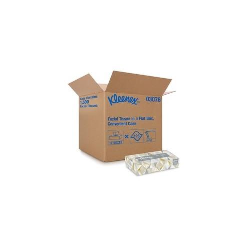 Kleenex Facial Tissue - 2 Ply - 8.40" x 8.40" - White - Soft, Absorbent - For Healthcare - 125 Quantity Per Box - 12 / Carton