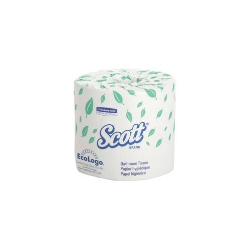 Scott Standard Roll Bathroom Tissue - 2 Ply - 4" x 4.10" - 550 Sheets/Roll - White - Absorbent - 80 / Carton