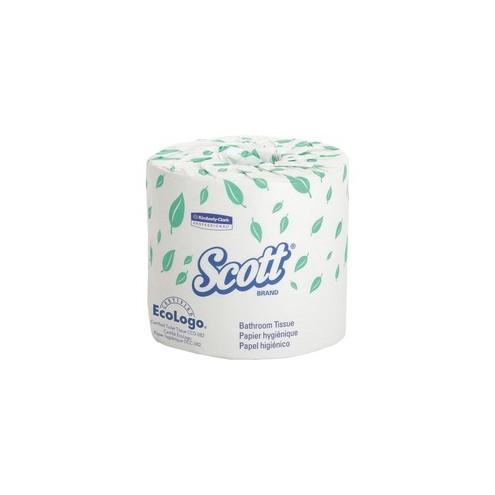 Scott Standard Bathroom Tissue - 1 Ply - 4" x 4.10" - 1210 Sheets/Roll - White - For Bathroom - 80 / Carton