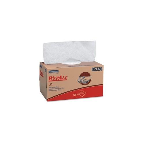 Wypall L10 Utility Wipes - 1 Ply - 9" x 10.25" - Versatile, Portable, Soft, Absorbent - For Glass Cleaning - 2250 / Carton