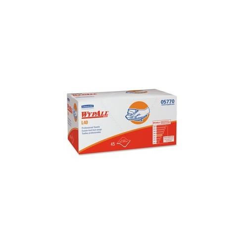Wypall L40 Professional Towels - 12" x 23" - White - Absorbent, Versatile, Strong, Soft, Portable - For Industry, Face, Hand, Health Club, Manufacturing, School - 45 Quantity Per Box - 540 / Carton