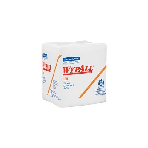 Wypall L30 Light Duty Wipers - Quarter-fold - 12.50" x 12" - White - Light Duty - For Face, Hand - 90 Quantity Per Pack - 1 / Pack