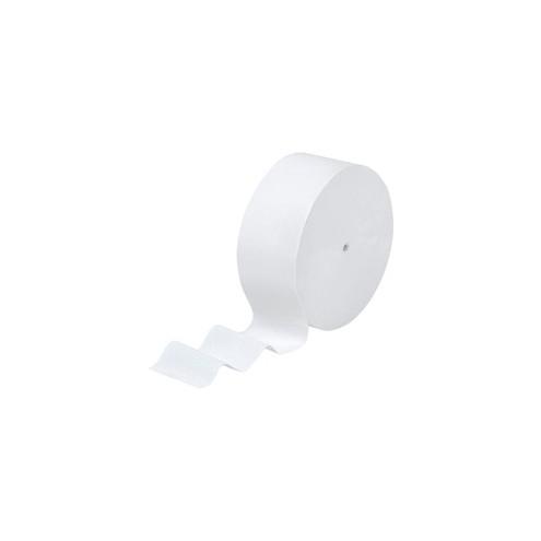 Scott Coreless Jumbo Roll Tissue - 1 Ply - 3.78" x 2300 ft - 9" Roll Diameter - White - Fiber - Coreless, Non-chlorine Bleached - For Bathroom - 12 / Carton