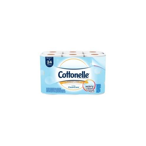 Cottonelle Clean Care Bathroom Tissue - 1 Ply - 4.20" x 4" - White - Soft, Durable - For Home, Office - 12 Rolls Per Pack - 4 / Carton