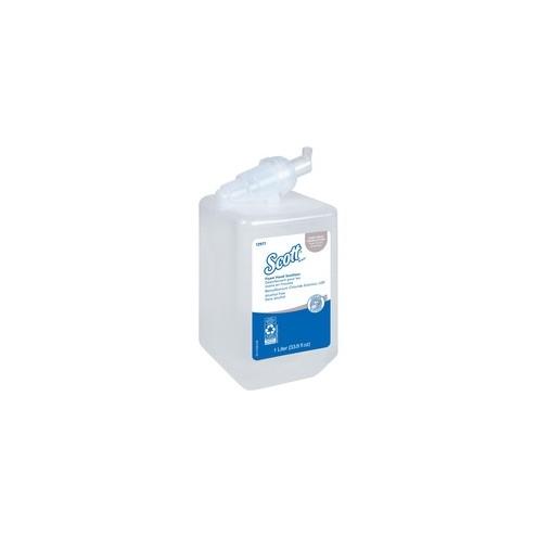Scott Essential Alcohol Free Foam Hand Sanitizer - 33.8 fl oz (1000 mL) - Kill Germs - Hand - Clear - Alcohol-free, Dye-free, Fragrance-free - 6 / Carton