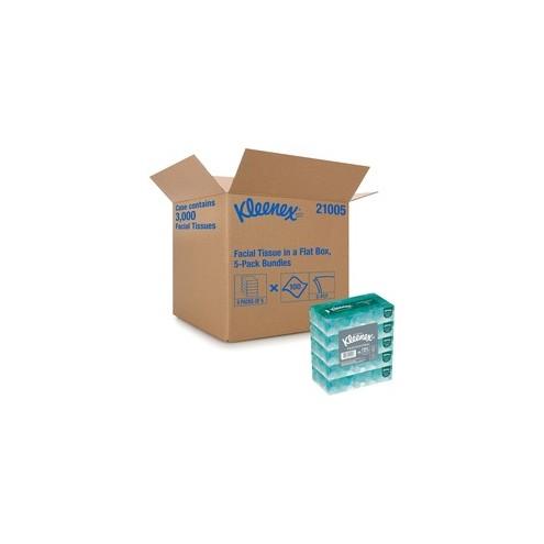 Kleenex Facial Tissue - 2 Ply - White - Absorbent, Soft - For Face, Office - 100 Quantity Per Box - 30 / Carton