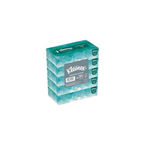 Kleenex Facial Tissue - 2 Ply - White - Absorbent, Soft - For Face, Office - 100 Quantity Per Box - 5 / Pack