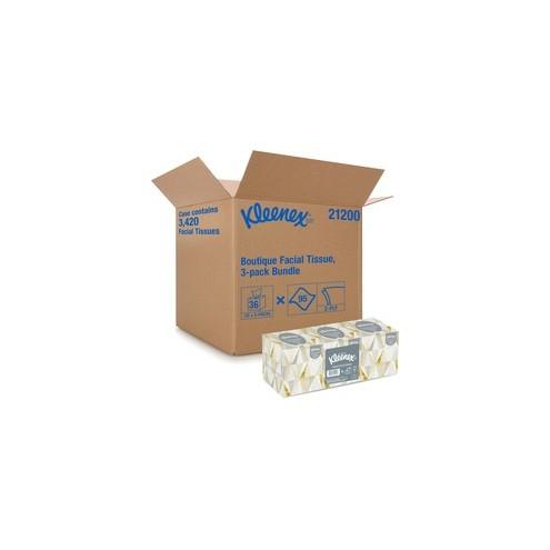 Kleenex Boutique Tissue Bundle - 8.20" x 8.40" - Floral - Soft, Absorbent - For Face - 95 Quantity Per Box - 36 / Carton