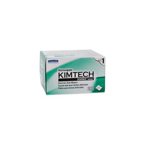 KIMTECH Kimwipes Delicate Task Wipers - 1 Ply - 4.40" x 8.40" - White - Virgin Fiber - Light Duty, Anti-static, Absorbent - For Hand - 280 Quantity Per Box - 30 / Carton