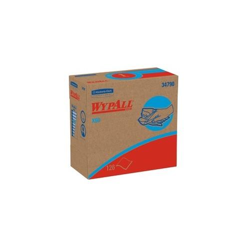 Wypall X60 Cloths - 9.10" x 16.80" - White - Hydroknit - Lightweight, Absorbent, Residue-free, Durable, Strong, Reinforced - For General Purpose - 126 / Box