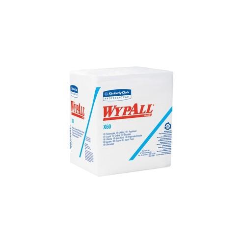Wypall Wypall X60 Wipers - 12" x 12.50" - White - Absorbent, Light Duty, Quad-fold - For Hand - 76 Quantity Per Box - 12 / Carton