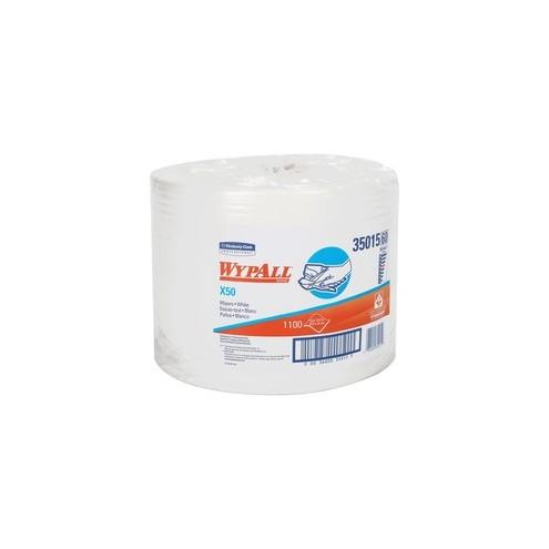 Wypall X50 Wipers - Wipe - 9.80" Width x 13.40" Length - 1100 / Carton - White