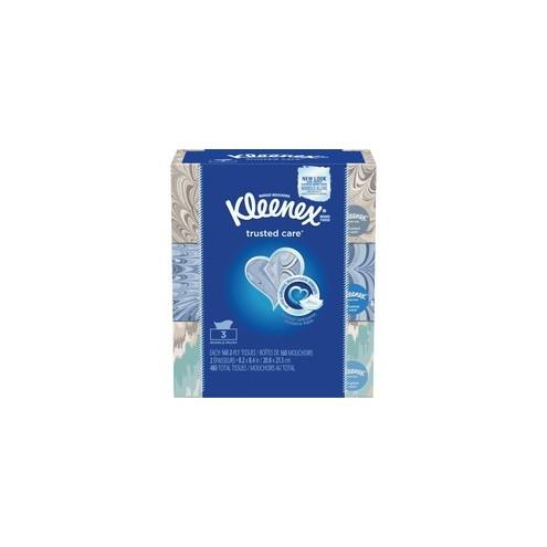 Kleenex Tissues Flat Box 3-pack - 2 Ply - 8.40" x 8.20" - White - Absorbent, Soft, Durable, Strong - For School, Restaurant, Dental Clinic, Office - 160 Quantity Per Box - 36 / Carton