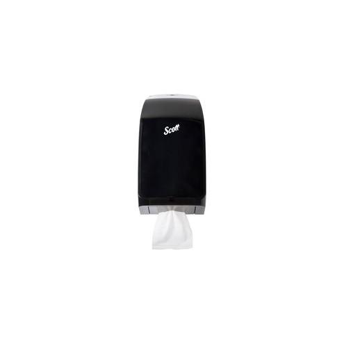 Scott Mod Hygienic Bathroom Tissue Dispenser - 2 x Full Clip, 1 x Partial Clip - 13.3" Height x 7" Width x 5.7" Depth - Black - Translucent, See-through Design