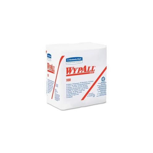 Wypall X80 Folded Wipers - Wipe - 12.50" Width x 12" Length - 50 / Packet - 4 / Carton - White