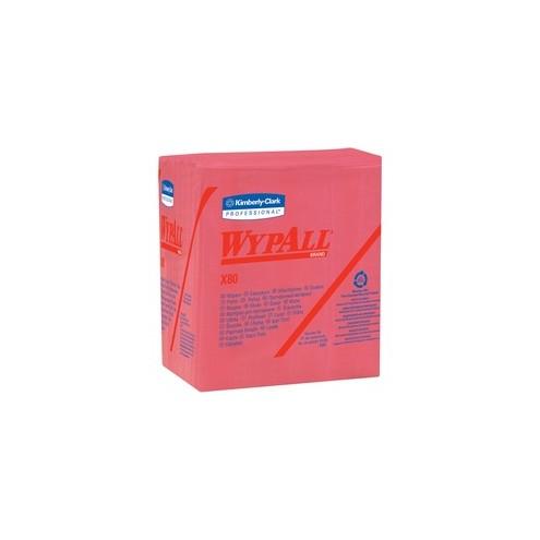 Wypall X80 Cloths - Wipe - 12.50" Width x 12" Length - 50 / Packet - 200 / Carton - Red