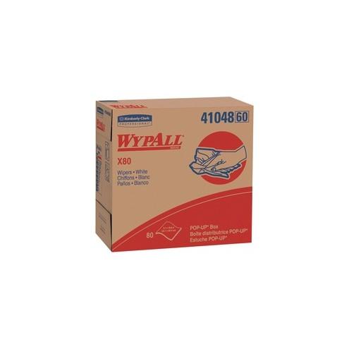 Wypall X80 Cloths - Wipe - 9.10" Width x 16.80" Length - 80 / Box - 400 / Carton - White