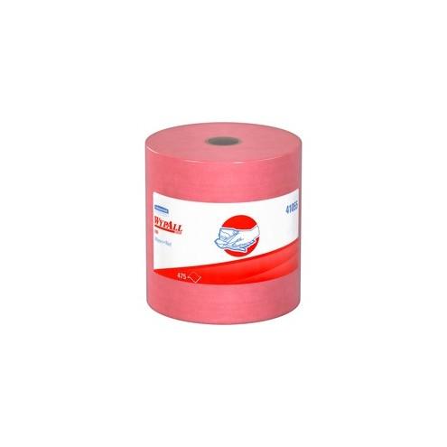 Wypall X80 Cloths - 12.50" x 13.40" - Red - Absorbent, Soft - 475 / Carton