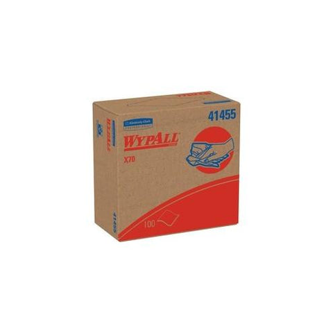 Wypall X70 Cloths - 9.10" x 16.80" - White - Hydroknit - Durable, Absorbent, Strong, Reusable, Embossed - For Multipurpose - 100 Quantity Per Box - 1000 / Carton