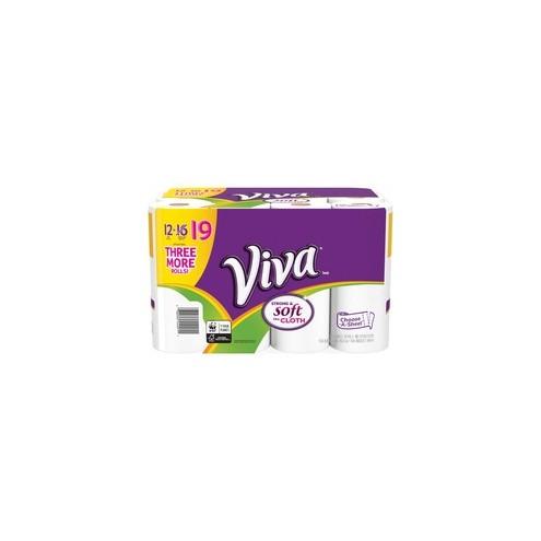 Viva Paper Towels - 1 Ply - White - Soft, Durable, Strong, Absorbent - 12 / Pack
