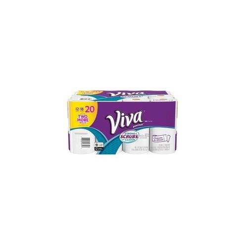 Viva Vantage Choose-a-sheet Towels - 1 Ply - White - Durable, Strong, Absorbent - For Multipurpose - 12 / Pack