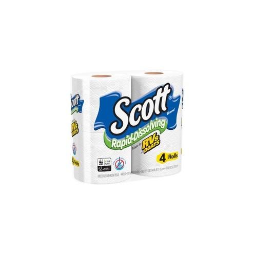 Scott Rapid-Dissolving Toilet Paper - White - Soft, Absorbent, Septic Safe, Clog Safe - For Skin - 48 / Carton