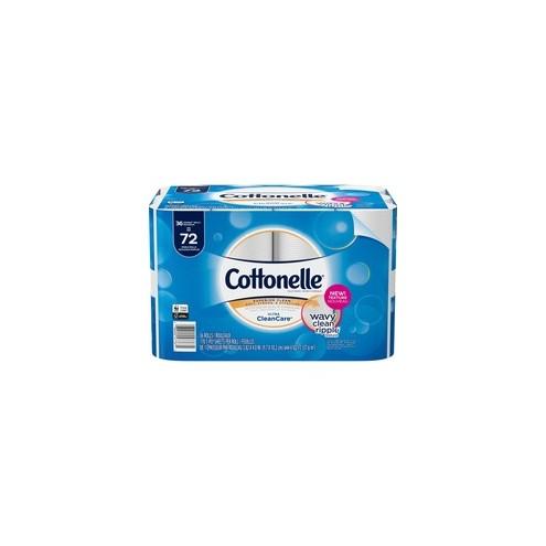 Cottonelle Ultra CleanCare Toilet Paper - Double Rolls - 170 Sheets/Roll - White - Sewer-safe, Septic Safe, Soft, Strong, Absorbent, Flushable - For Home, Office, School - 36 / Pack