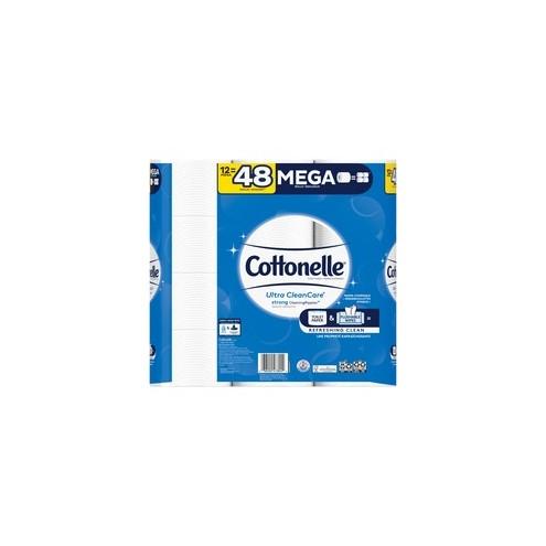 Cottonelle CleanCare Bath Tissue - 340 Sheets/Roll - White - Soft, Strong, Flushable - For Bathroom, Toilet - 12 Rolls Per Pack - 12 Each