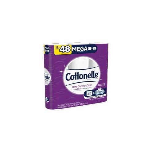 Cottonelle UltraComfort Bath Tissue - 2 Ply - 284 Sheets/Roll - White - Soft, Absorbent, Flushable - For Bathroom, Toilet - 12 Rolls Per Pack - 12 Each