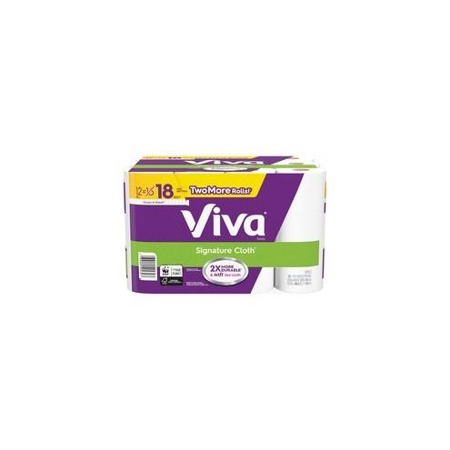 Viva Signature Cloth Paper Towels - 83 Sheets/Roll - White - Durable, Strong, Disposable, Absorbent - For Home - 2 / Carton