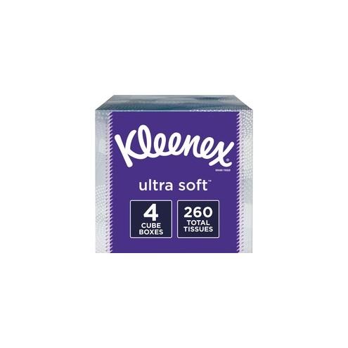 Kleenex Ultra Soft Tissues - 3 Ply - White - Soft, Strong - For Home, Office, School - 65 Quantity Per Box - 12 / Carton