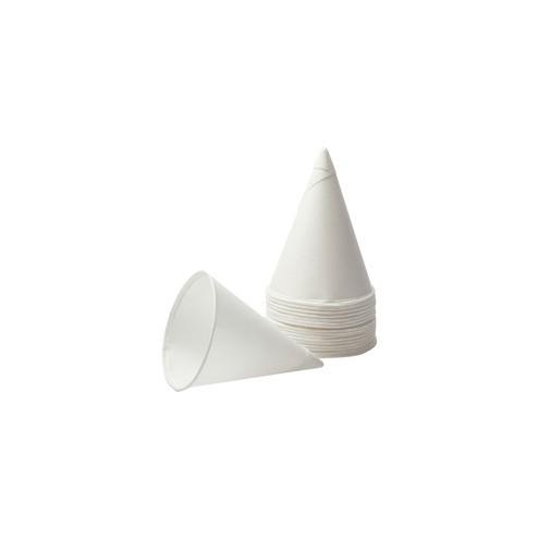 Konie Paper Cone Cups - / Bag - 4 fl oz - Cone - 200 / Bag - White - Paper - Cold Drink