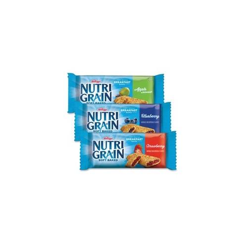 Nutri-Grain&reg Assortment Case - Individually Wrapped - Apple Cinnamon, Strawberry, Blueberry - Box - 1.30 oz - 48 / Carton