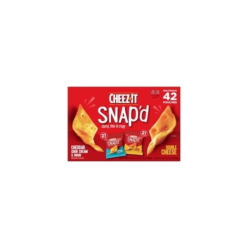 Cheez-It Snap'd Baked Cheese Variety Pack - Assorted - 1.97 lb - 42 / Carton