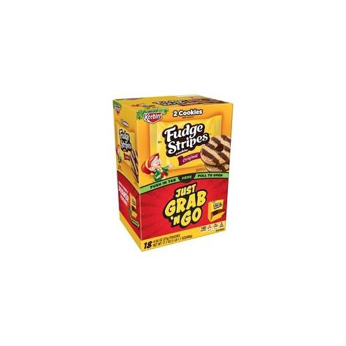Keebler Fudge Stripe Cookies Grab 'N Go Pouches - Shortbread - 18 / Box