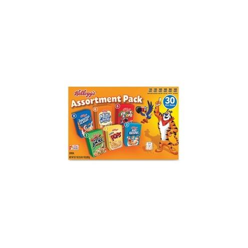 Kellogg's&reg Cereal Assortment Pack - Individually Wrapped - Assorted - 30 / Carton