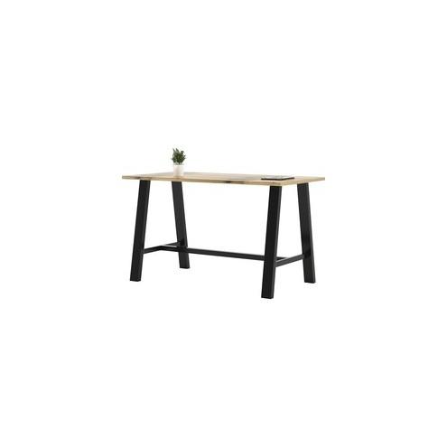 KFI Midtown Solid Wood Top Cafe Table - Natural Rectangle Top - 72" Table Top Length x 36" Table Top Width - 41" Height - Assembly Required