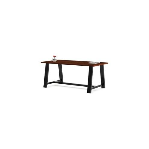 KFI Midtown 36x84x30 HPL Top Table - Maple Rectangle Top - Cross Beam Base - 84" Table Top Length x 36" Table Top Width - 30" Height - Assembly Required